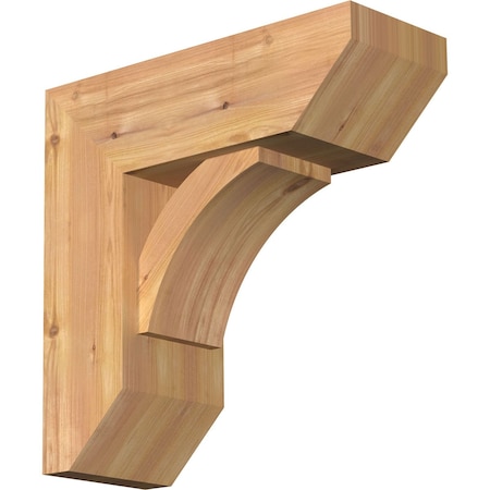 Ekena Millwork Thorton Slat Smooth Bracket w/ Offset Brace, Western Red Cedar, 7 1/2"W x 20"D x 20"H BKT0806X20X20THR06SWR